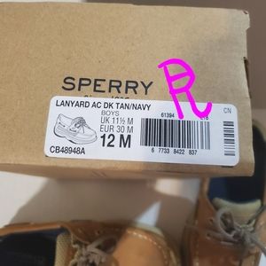 SPERRY LANYARD LEATHER BOAT DECK SHOES BOYS 12M 🔥